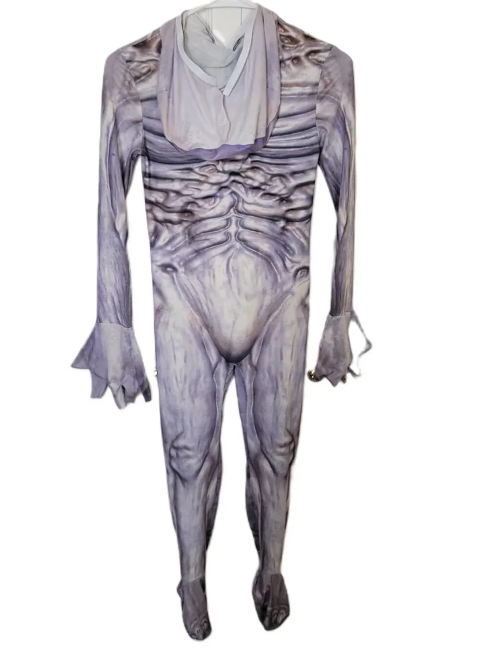 Kids Skeleton Costume Gender Neutral Purple White Size 8 Halloween